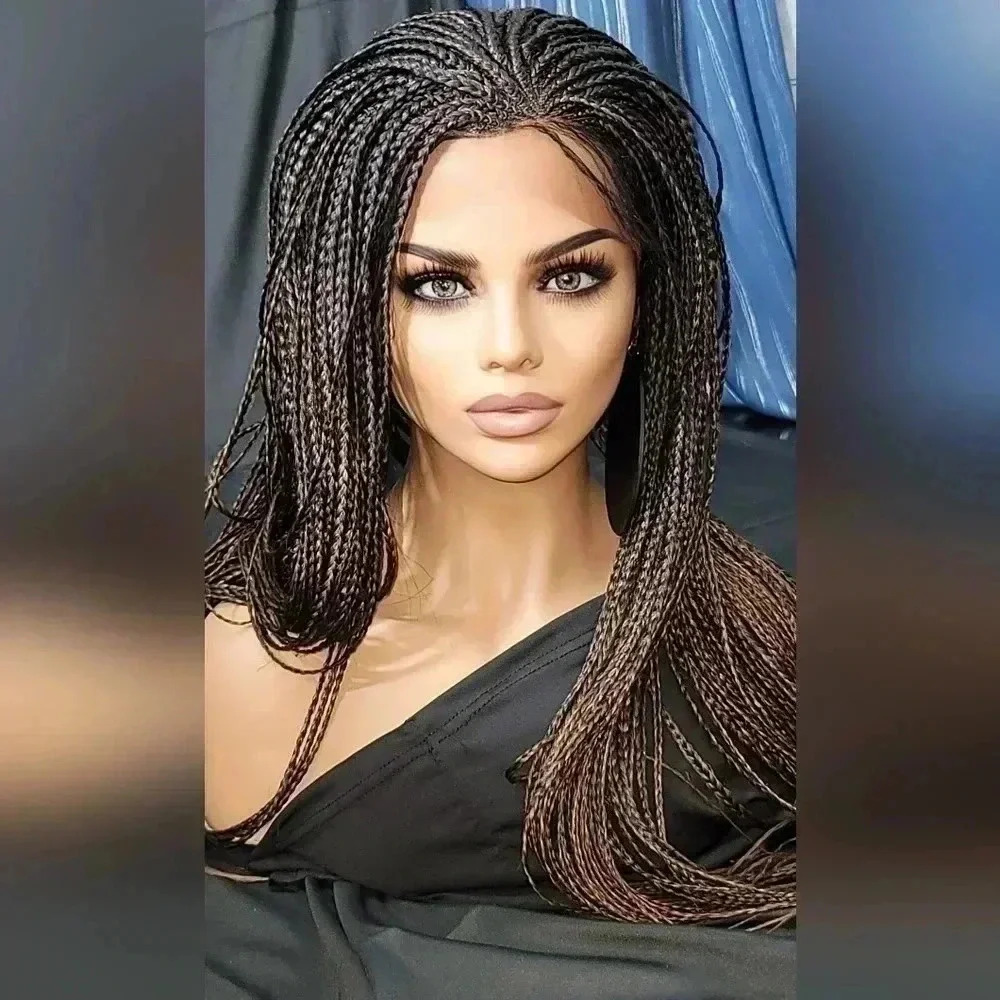 Braided wigs 100% handmade, long wig , ombre wig, box braids with cornro…